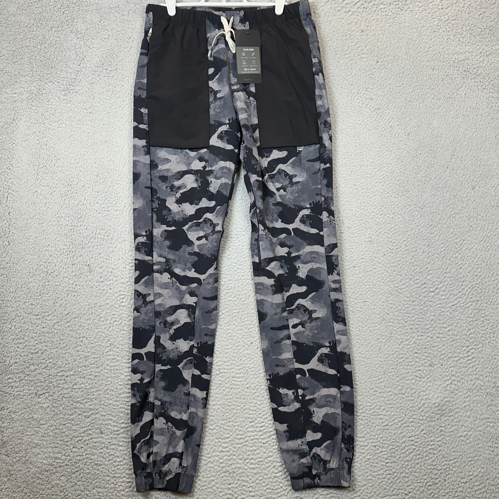 NEW Fabletics Jogger Pants Mens Small The One Jogger Grey Camo Camouflage Pcoket